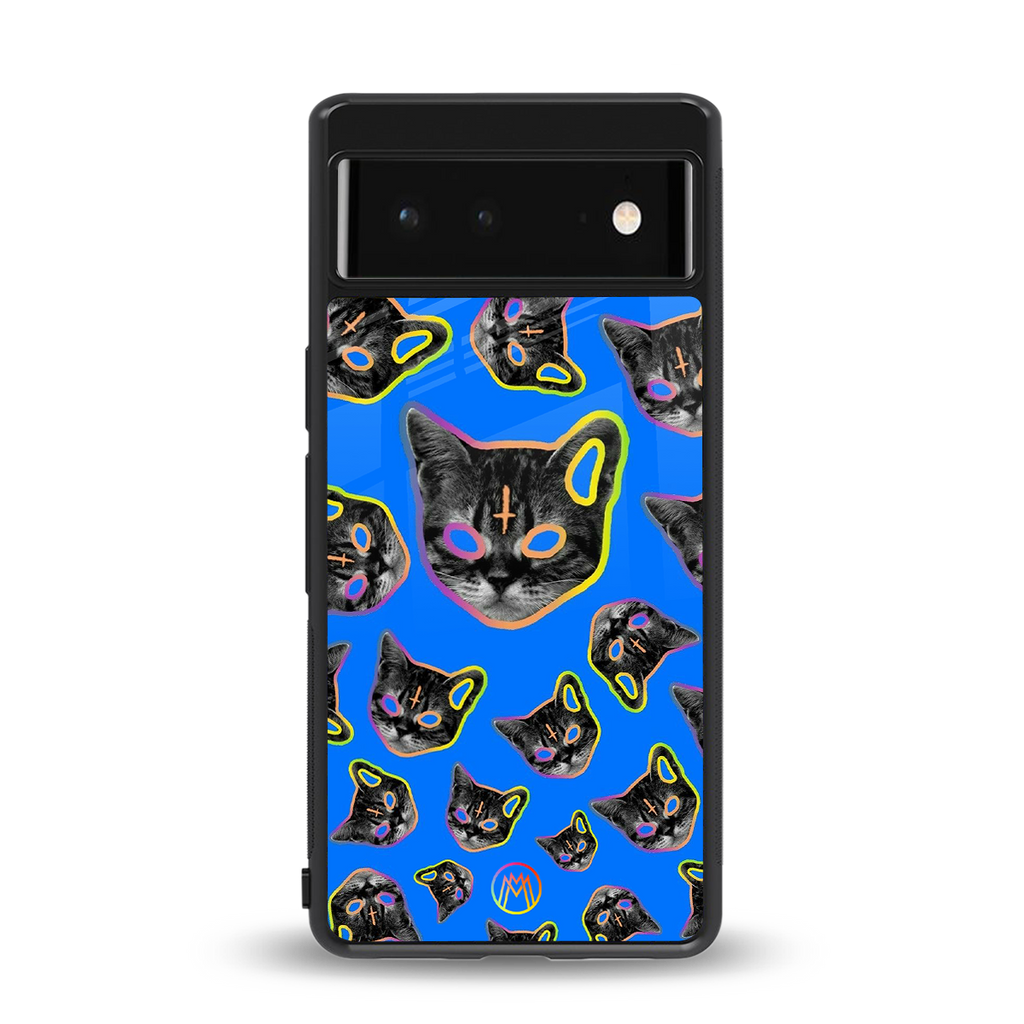 psychedelic paws back phone cover | glass case for google pixel 6