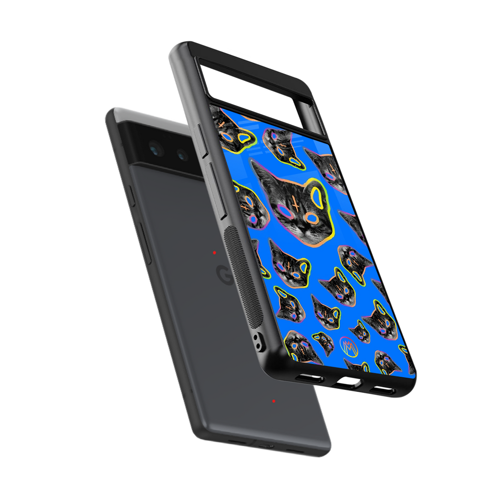 psychedelic paws back phone cover | glass case for google pixel 6