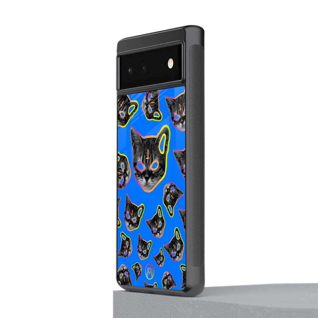 psychedelic paws back phone cover | glass case for google pixel 6