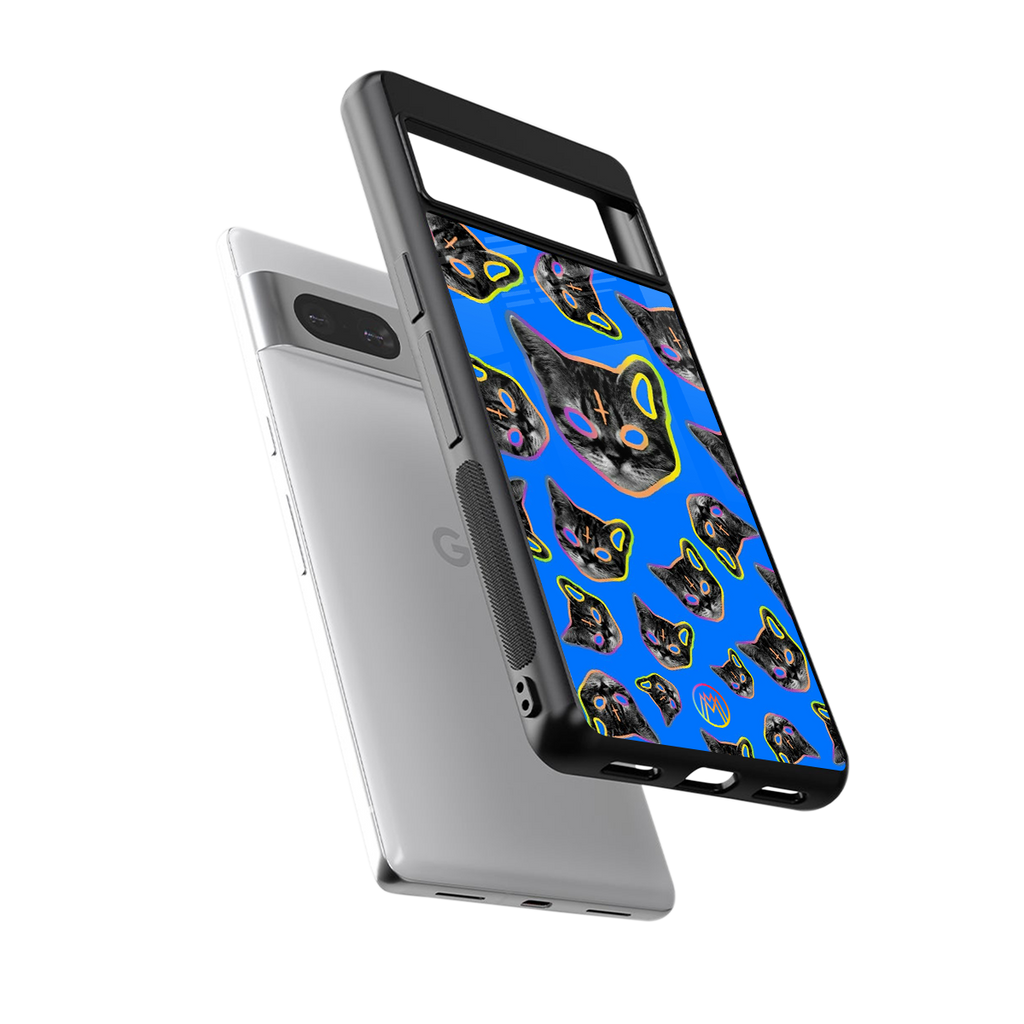 psychedelic paws back phone cover | glass case for Google Pixel 7