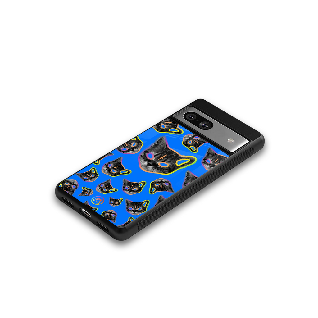 psychedelic paws back phone cover | glass case for Google Pixel 7
