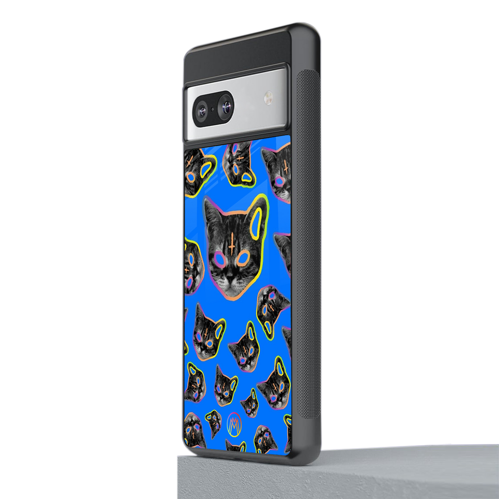 psychedelic paws back phone cover | glass case for Google Pixel 7