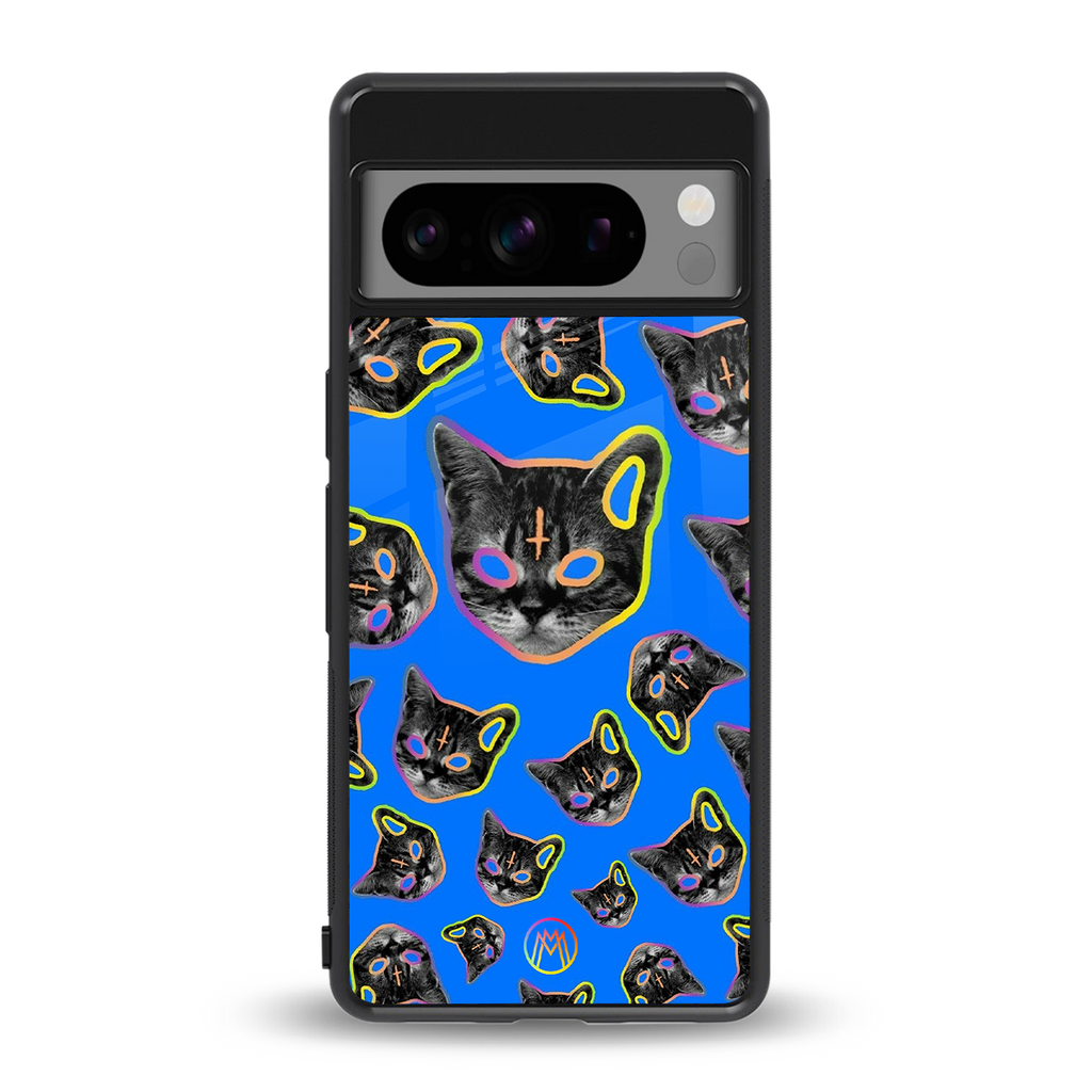 psychedelic paws back phone cover | glass case for google pixel 8 pro