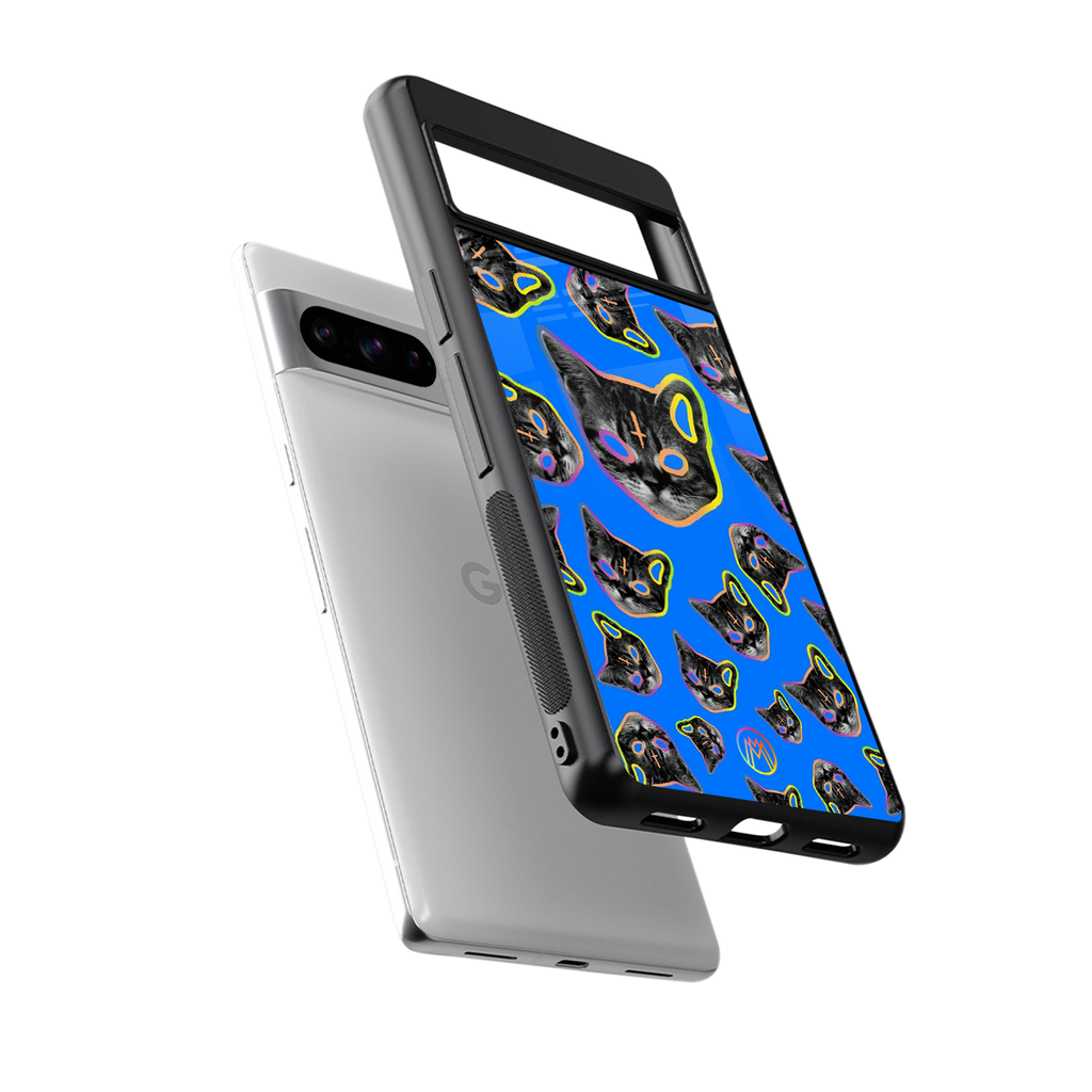 psychedelic paws back phone cover | glass case for google pixel 8 pro