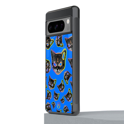 psychedelic paws back phone cover | glass case for google pixel 8 pro