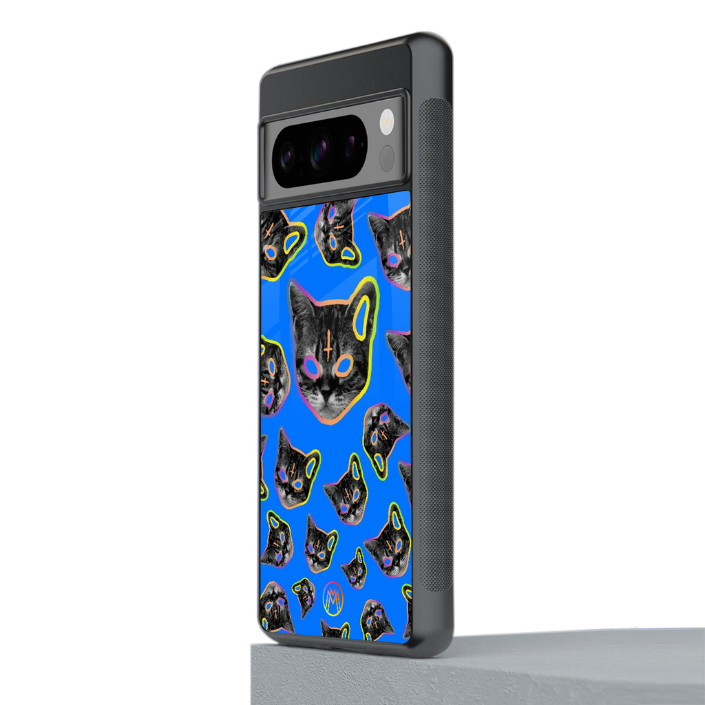 psychedelic paws back phone cover | glass case for google pixel 8 pro