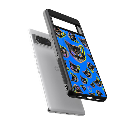psychedelic paws back phone cover | glass case for Google Pixel 8