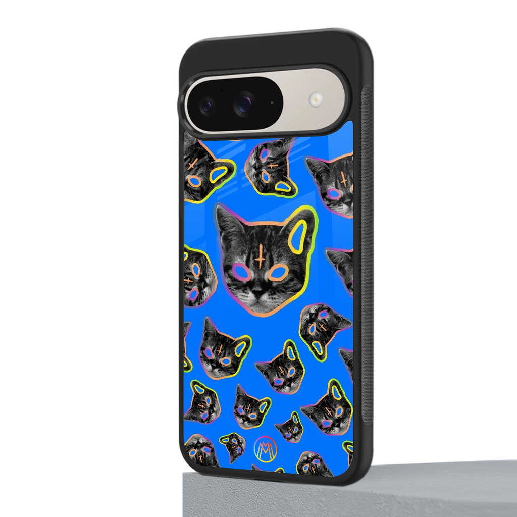 psychedelic paws back phone cover | glass case for google pixel 9
