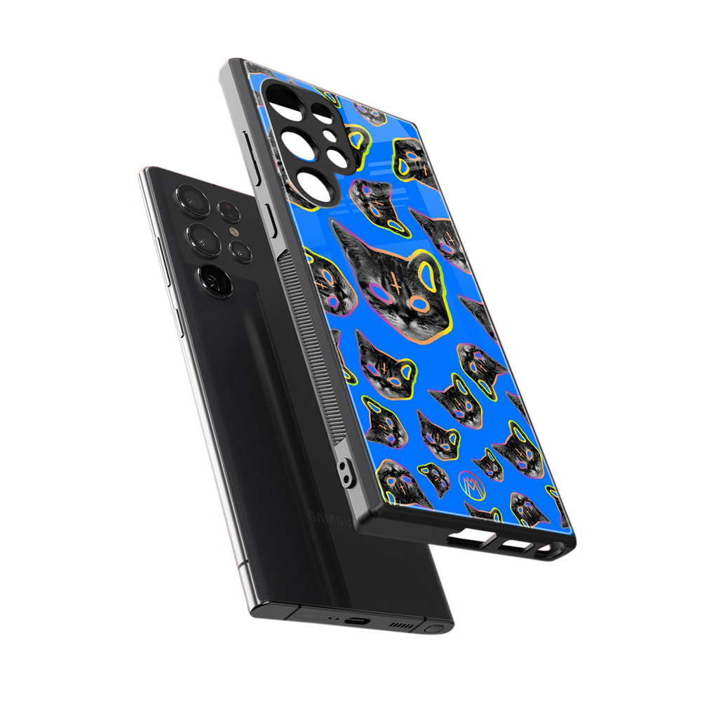 psychedelic paws back phone cover | glass case for samsung galaxy s23 ultra