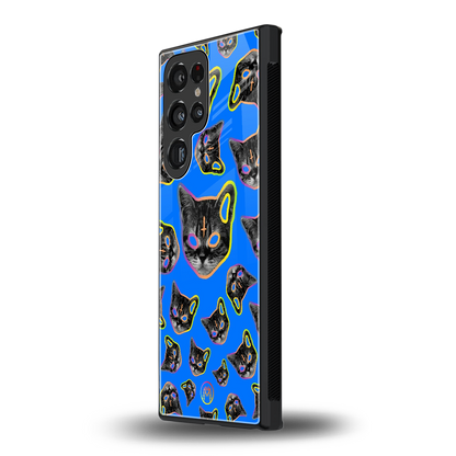 psychedelic paws back phone cover | glass case for samsung galaxy s23 ultra