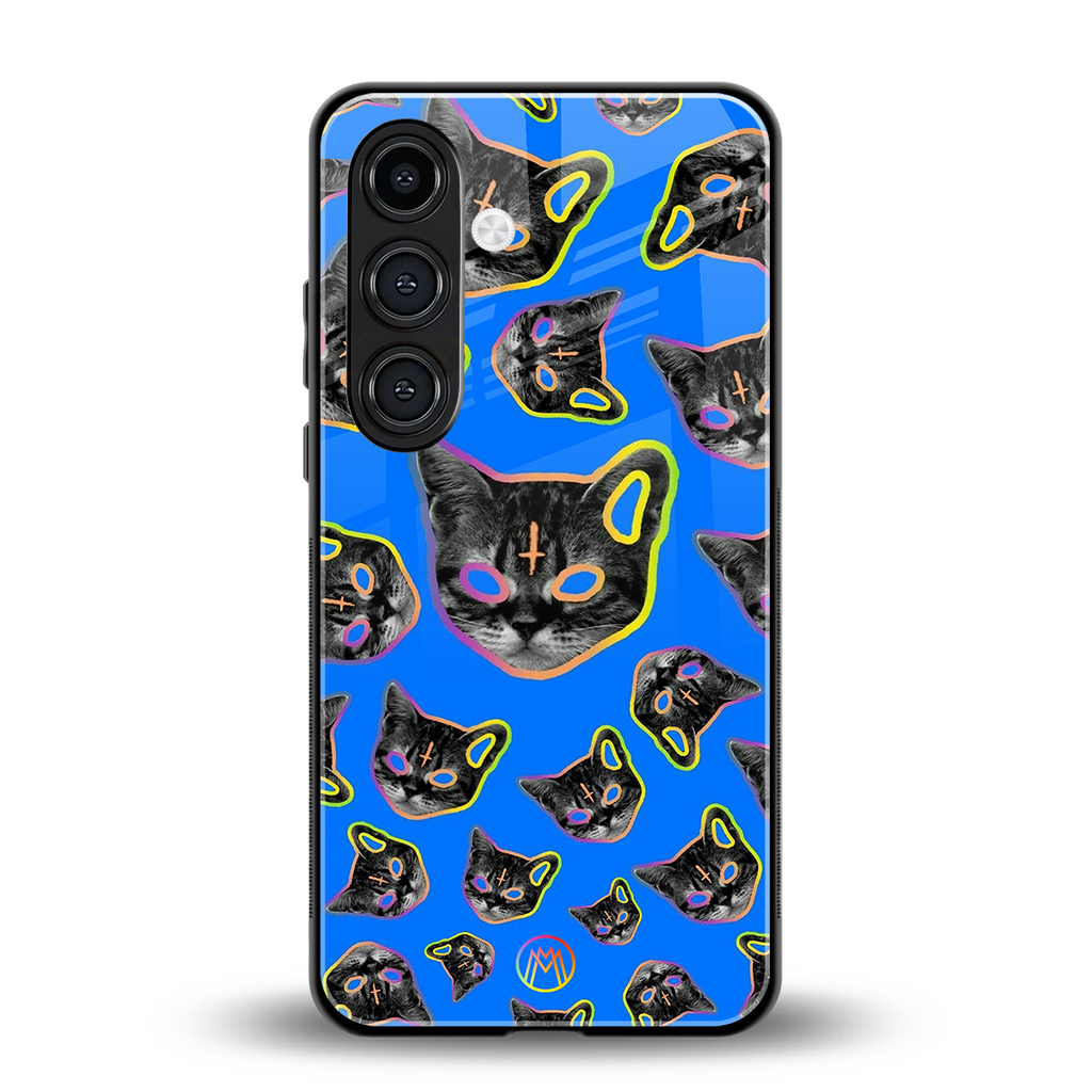 psychedelic paws back phone cover | glass case for samsung galaxy s24 fe