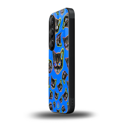 psychedelic paws back phone cover | glass case for samsung galaxy s24 fe