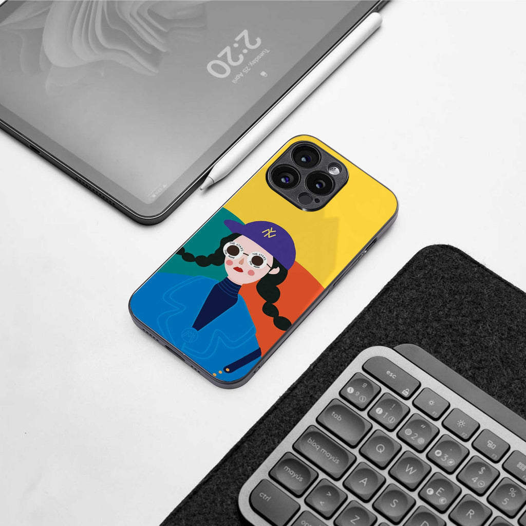 psychedelic chic back phone cover | glass case for oneplus nord ce 4