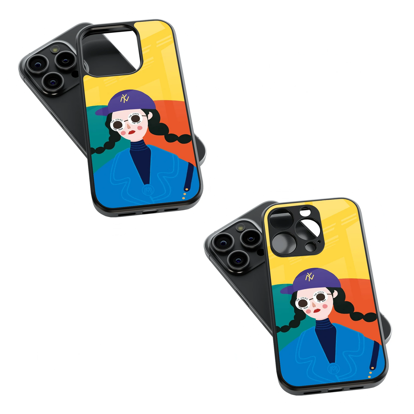 Trendy Glass Back Mobile Case for iPhone, Samsung, Redmi, OnePlus, Google Pixel, Motorola