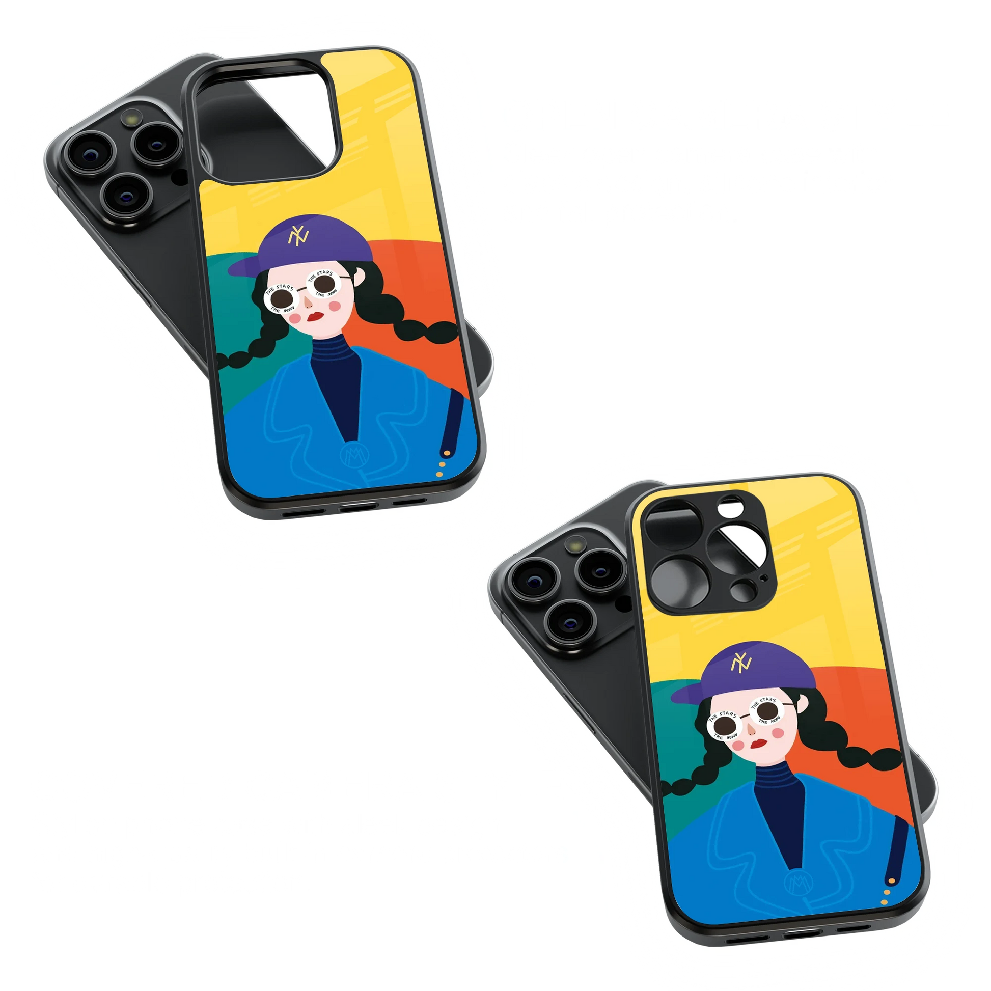 Trendy Glass Back Mobile Case for iPhone, Samsung, Redmi, OnePlus, Google Pixel, Motorola