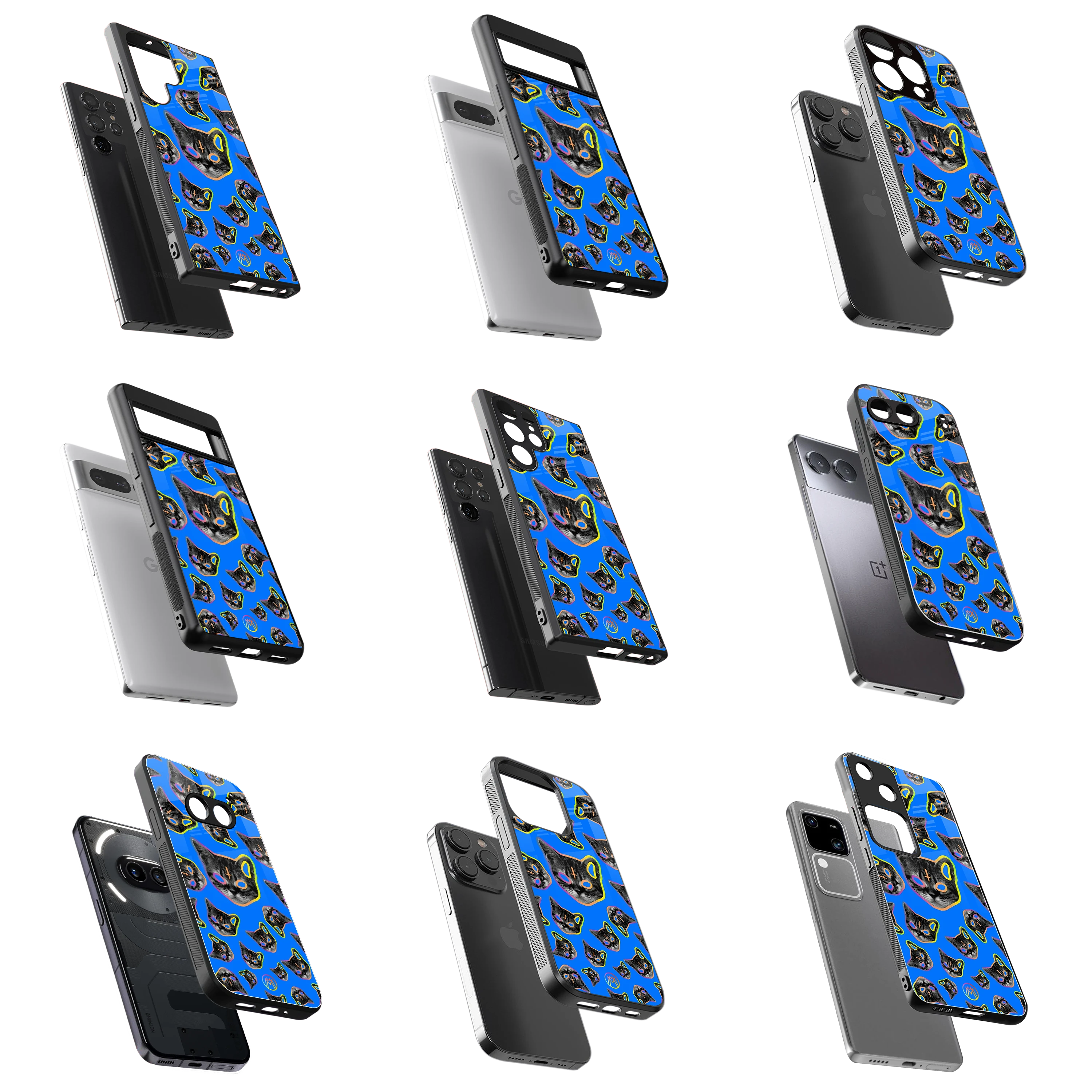 Durable Glass Back Mobile Case for iPhone, Samsung, OnePlus, Google Pixel, Redmi, Vivo, Oppo