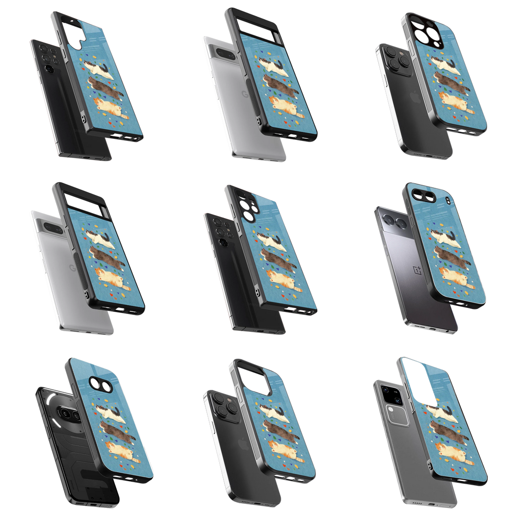 Durable Glass Back Mobile Case for iPhone, Samsung, OnePlus, Google Pixel, Redmi, Vivo, Oppo