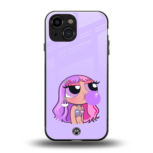 purple chic powerpuff girls back phone cover | glass case for iphone 13 mini