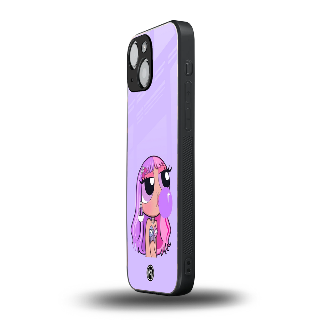 purple chic powerpuff girls back phone cover | glass case for iphone 13 mini