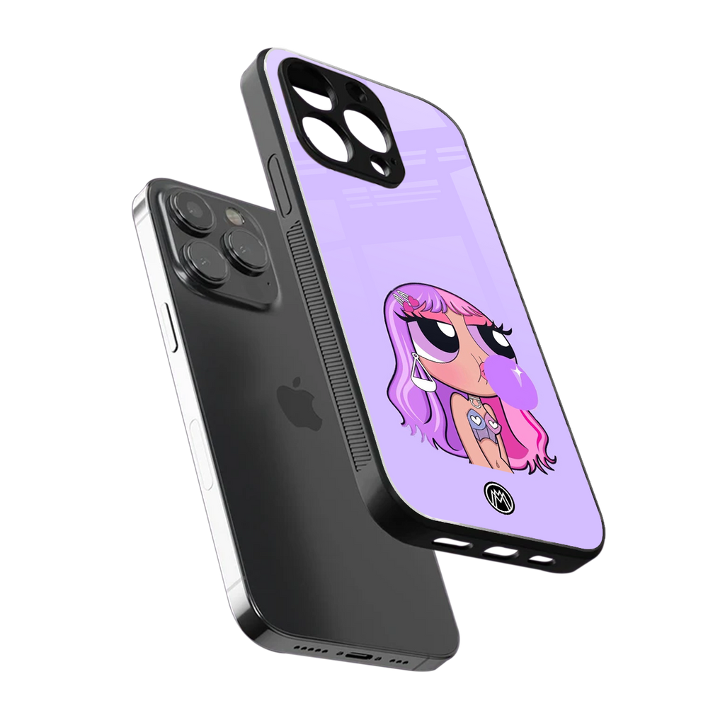 purple chic powerpuff girls back phone cover | glass case for iphone 13 pro