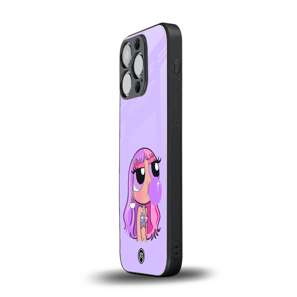 purple chic powerpuff girls back phone cover | glass case for iphone 13 pro