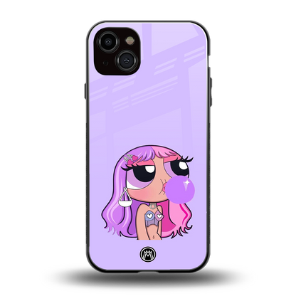 purple chic powerpuff girls back phone cover | glass case for iphone 14 plus
