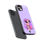 purple chic powerpuff girls back phone cover | glass case for iphone 15 plus
