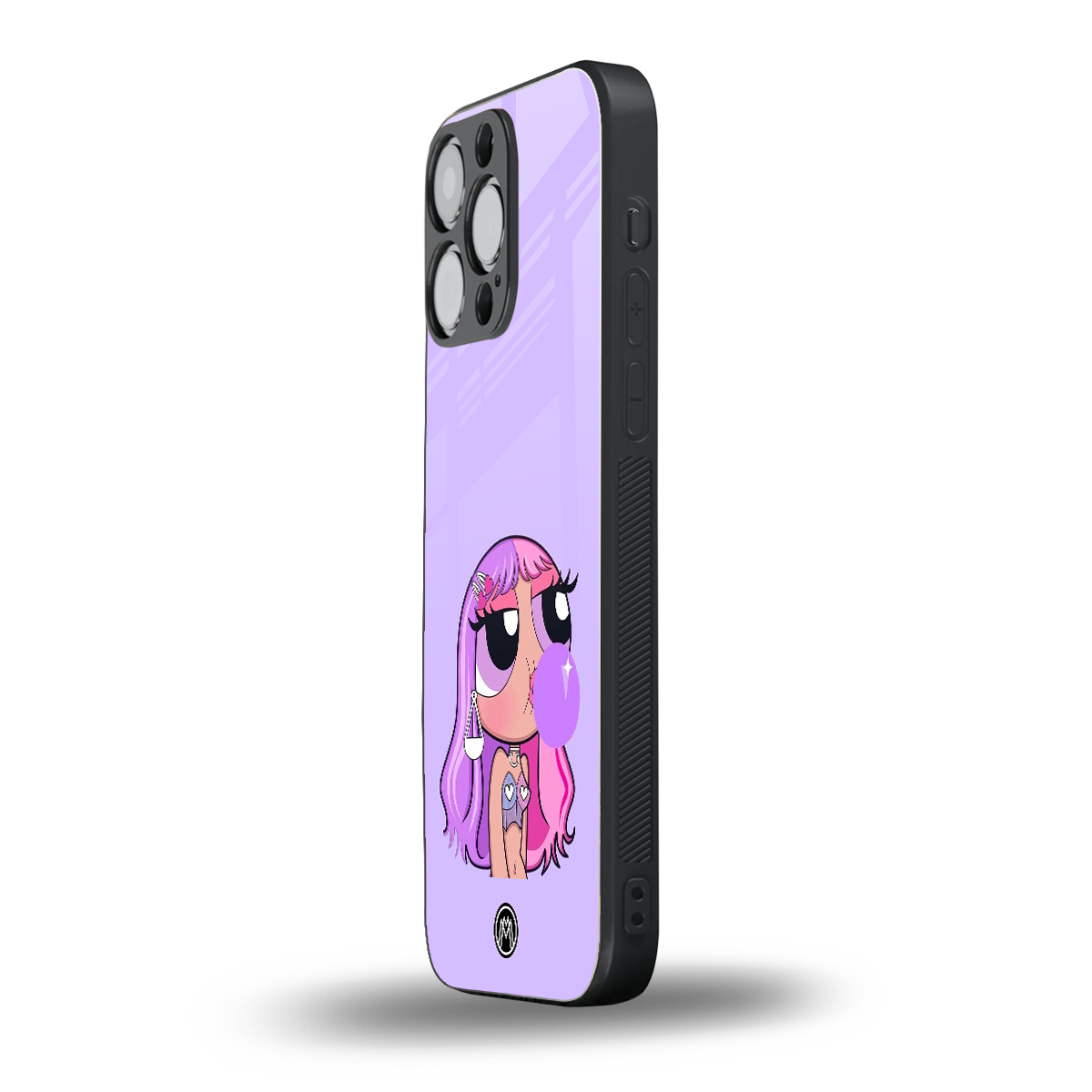 purple chic powerpuff girls back phone cover | glass case for iphone 15 pro max