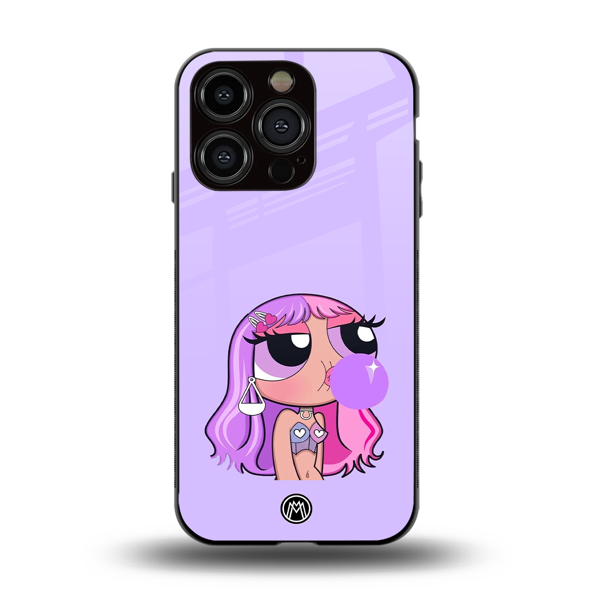 purple chic powerpuff girls back phone cover | glass case for iphone 14 pro