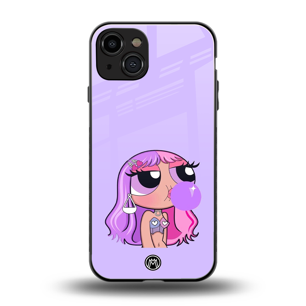 purple chic powerpuff girls back phone cover | glass case for iphone 15