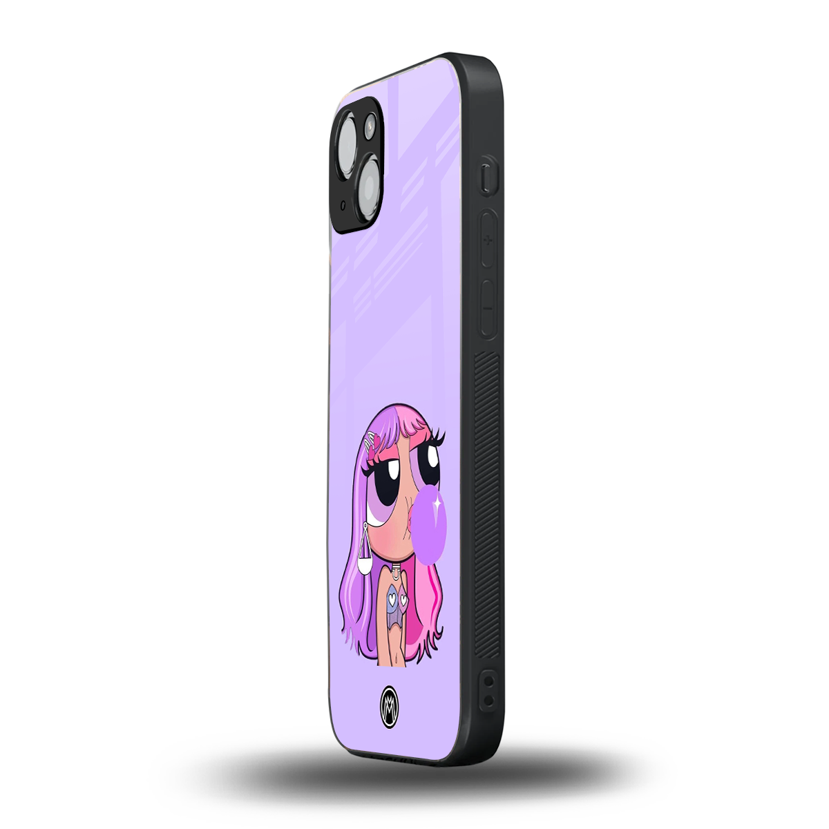 purple chic powerpuff girls back phone cover | glass case for iphone 15