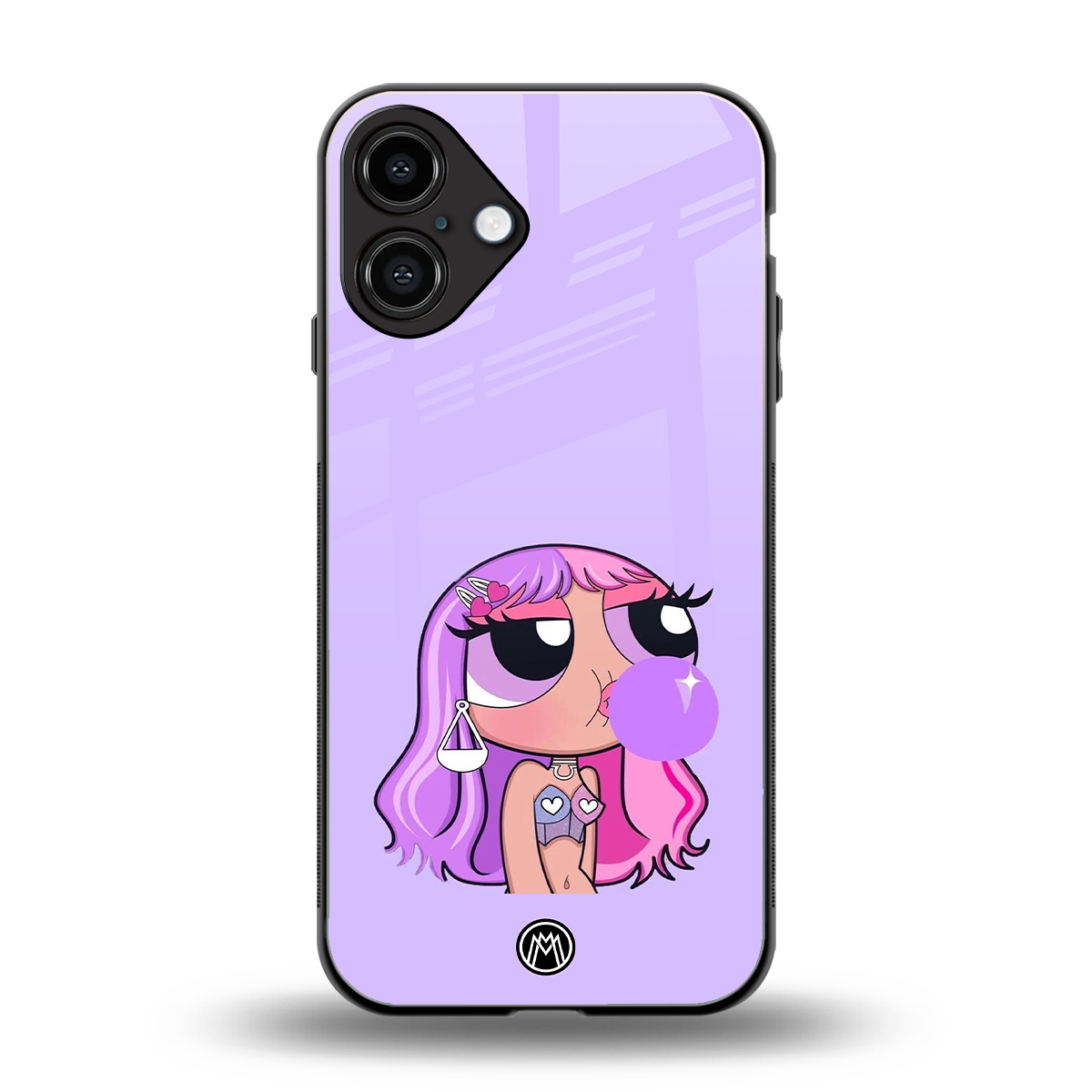 purple chic powerpuff girls back phone cover | glass case for iphone 16 plus