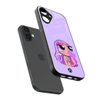 purple chic powerpuff girls back phone cover | glass case for iphone 16 plus