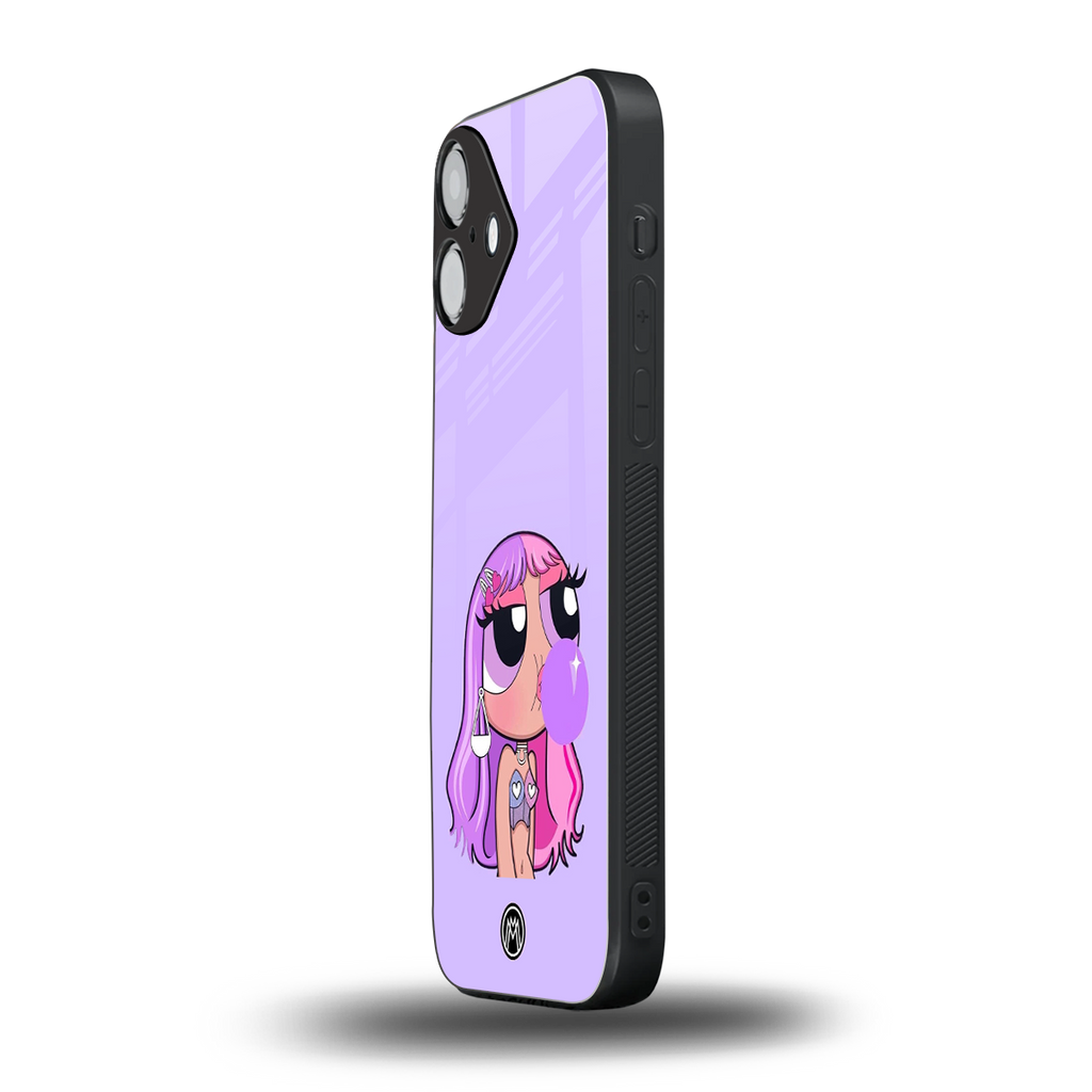 purple chic powerpuff girls back phone cover | glass case for iphone 16 plus