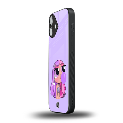 purple chic powerpuff girls back phone cover | glass case for iphone 16 plus