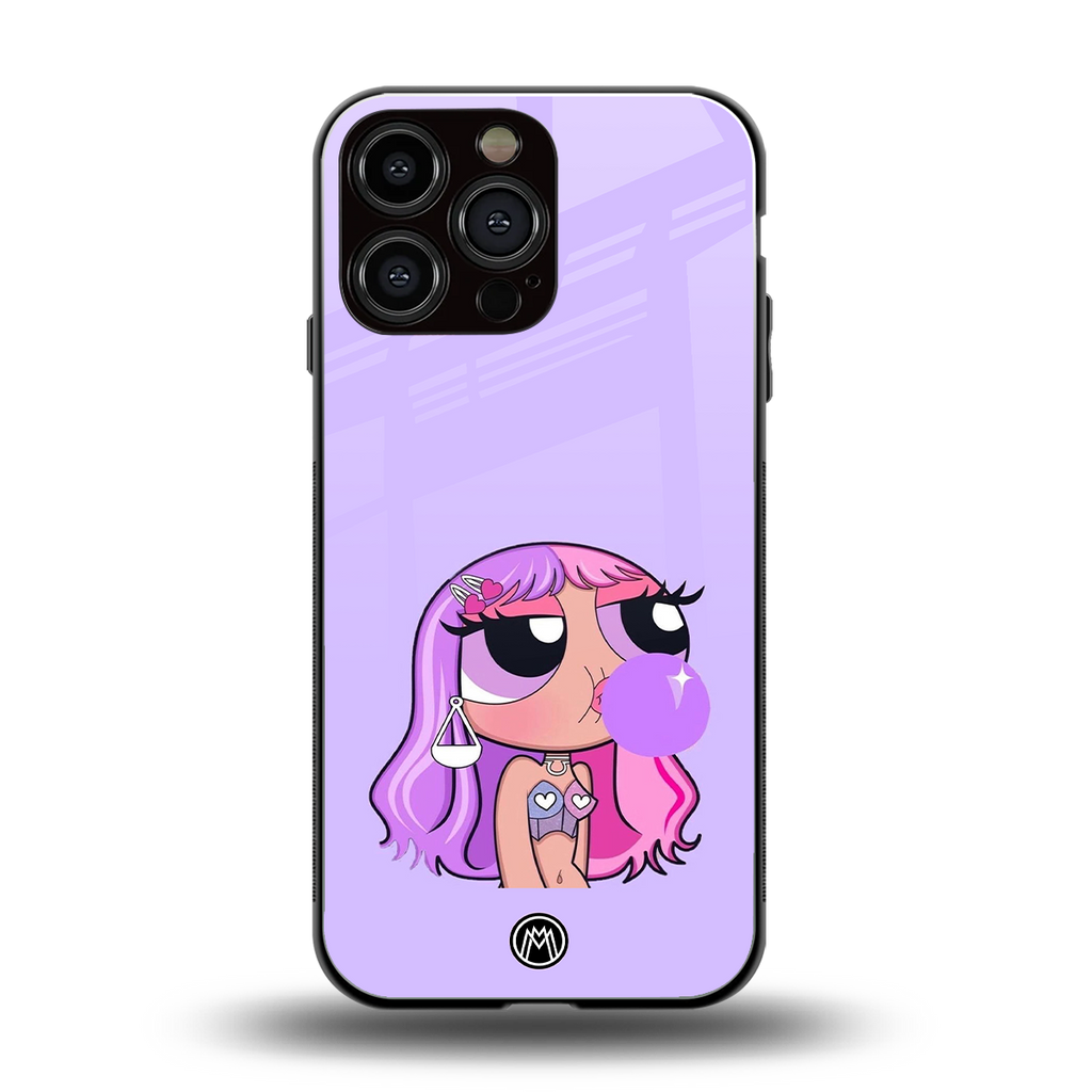 purple chic powerpuff girls back phone cover | glass case for iphone 16 pro max