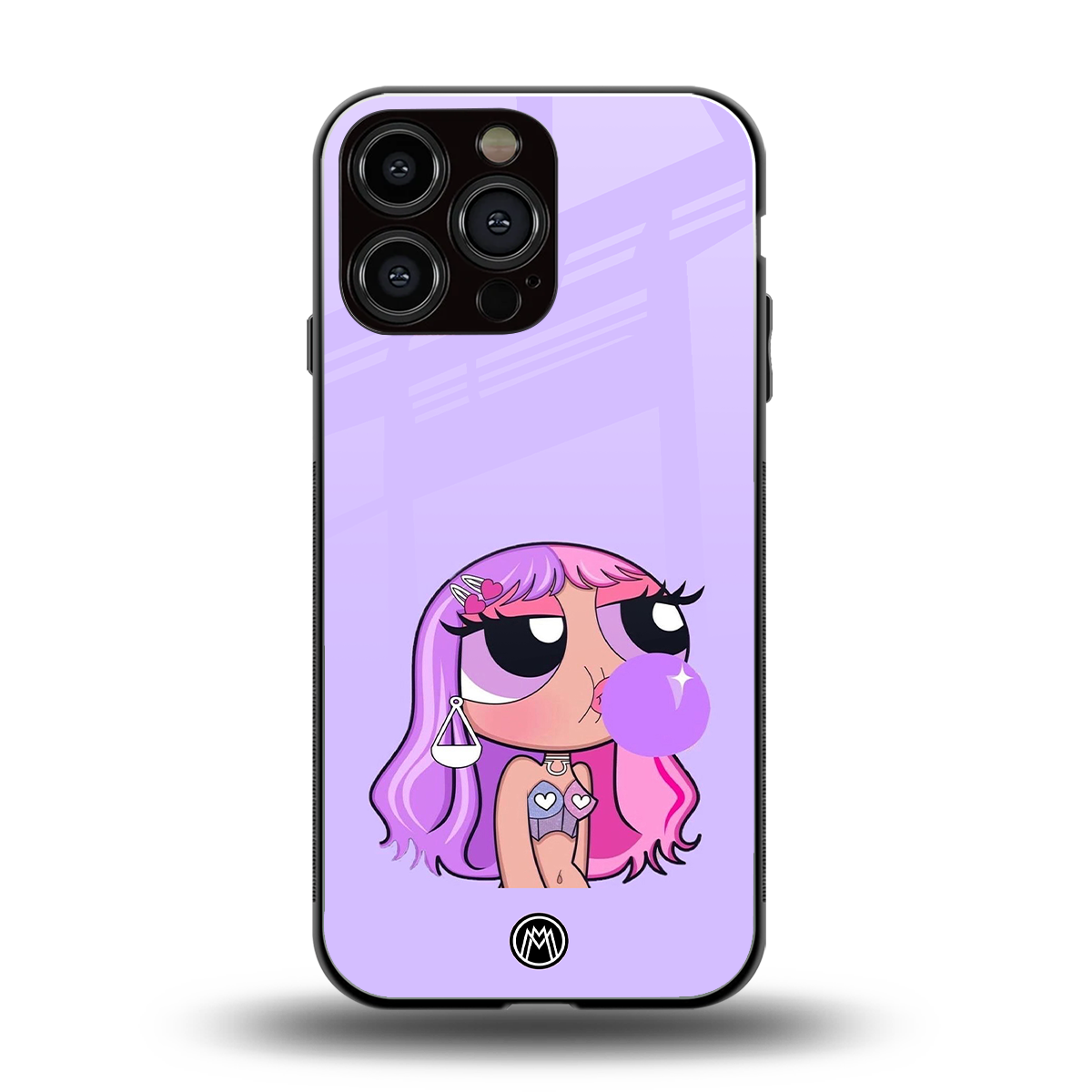 purple chic powerpuff girls back phone cover | glass case for iphone 16 pro max