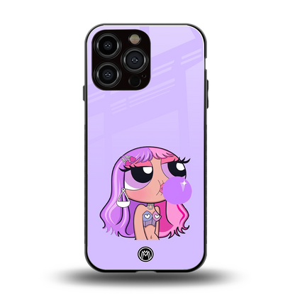 purple chic powerpuff girls back phone cover | glass case for iphone 16 pro max