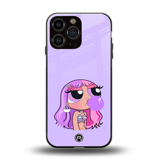 purple chic powerpuff girls back phone cover | glass case for iphone 16 pro max