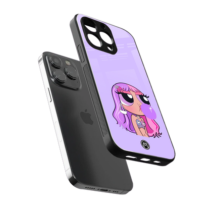 purple chic powerpuff girls back phone cover | glass case for iphone 16 pro max