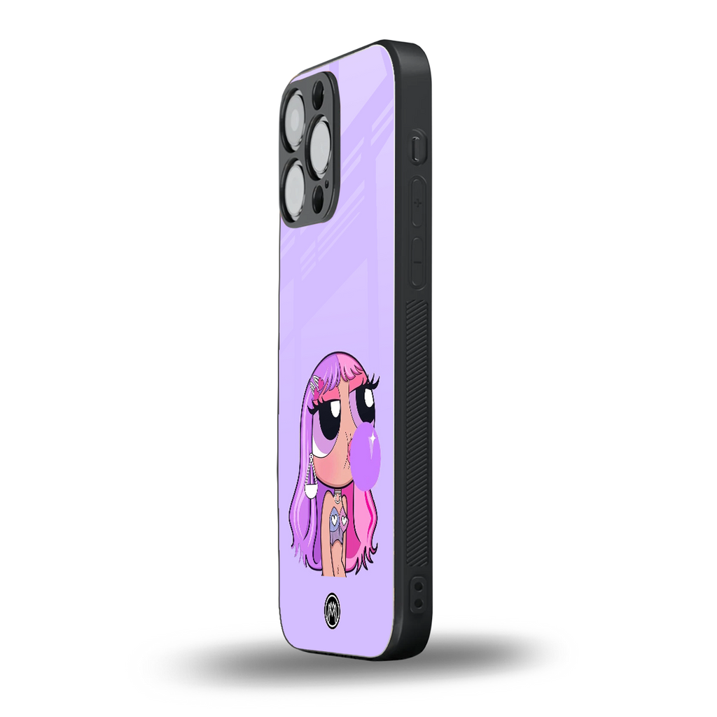 purple chic powerpuff girls back phone cover | glass case for iphone 16 pro max
