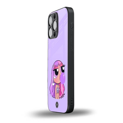 purple chic powerpuff girls back phone cover | glass case for iphone 16 pro max