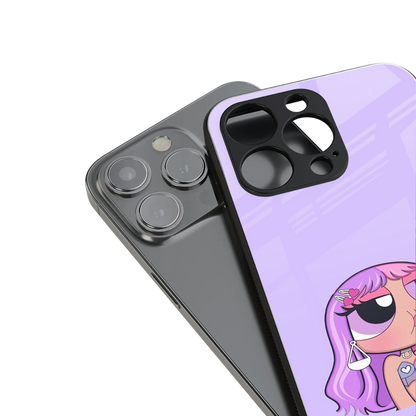 purple chic powerpuff girls back phone cover | glass case for iphone 16 pro max