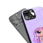 purple chic powerpuff girls back phone cover | glass case for iphone 16 plus