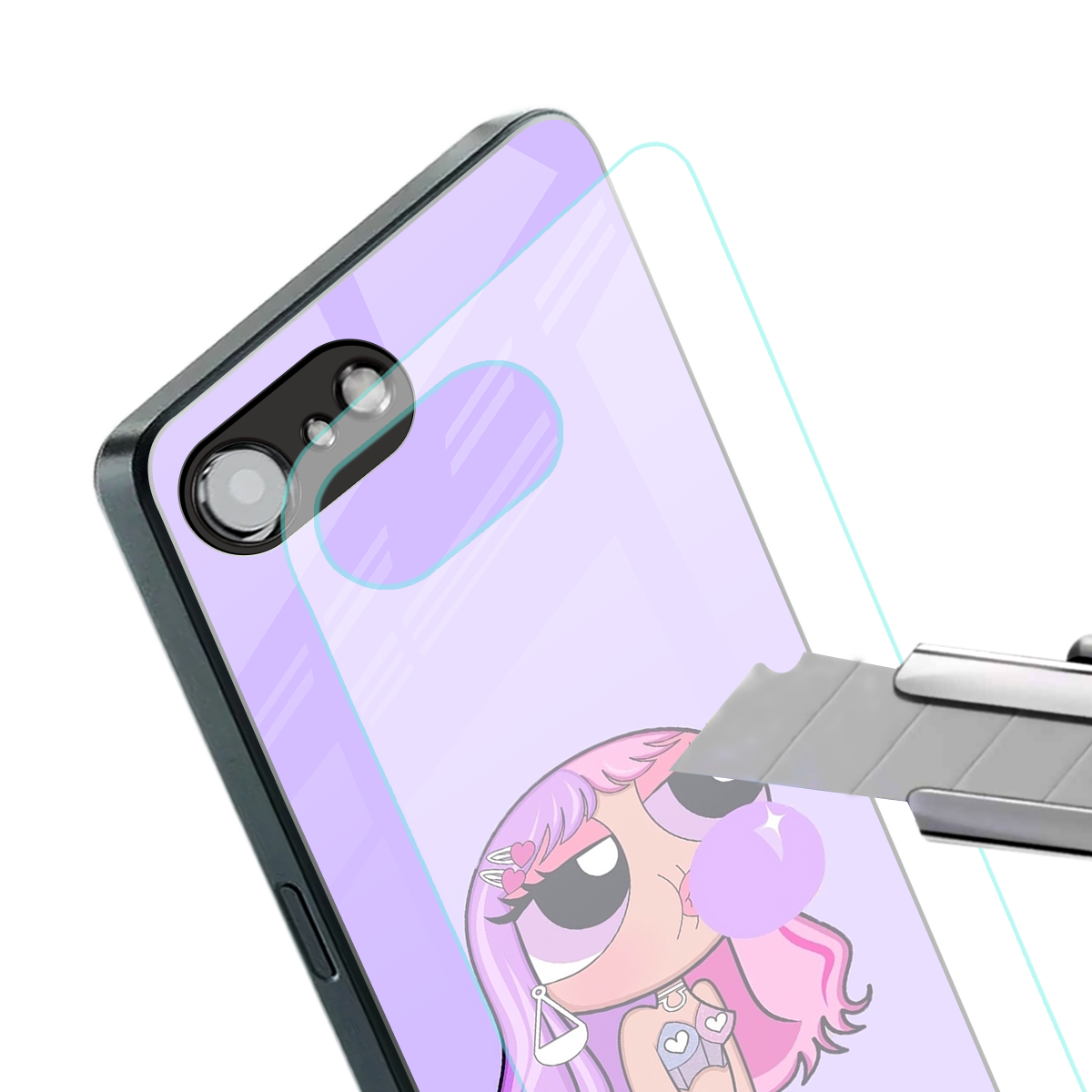 purple chic powerpuff girls back phone cover | glass case for iphone 16e