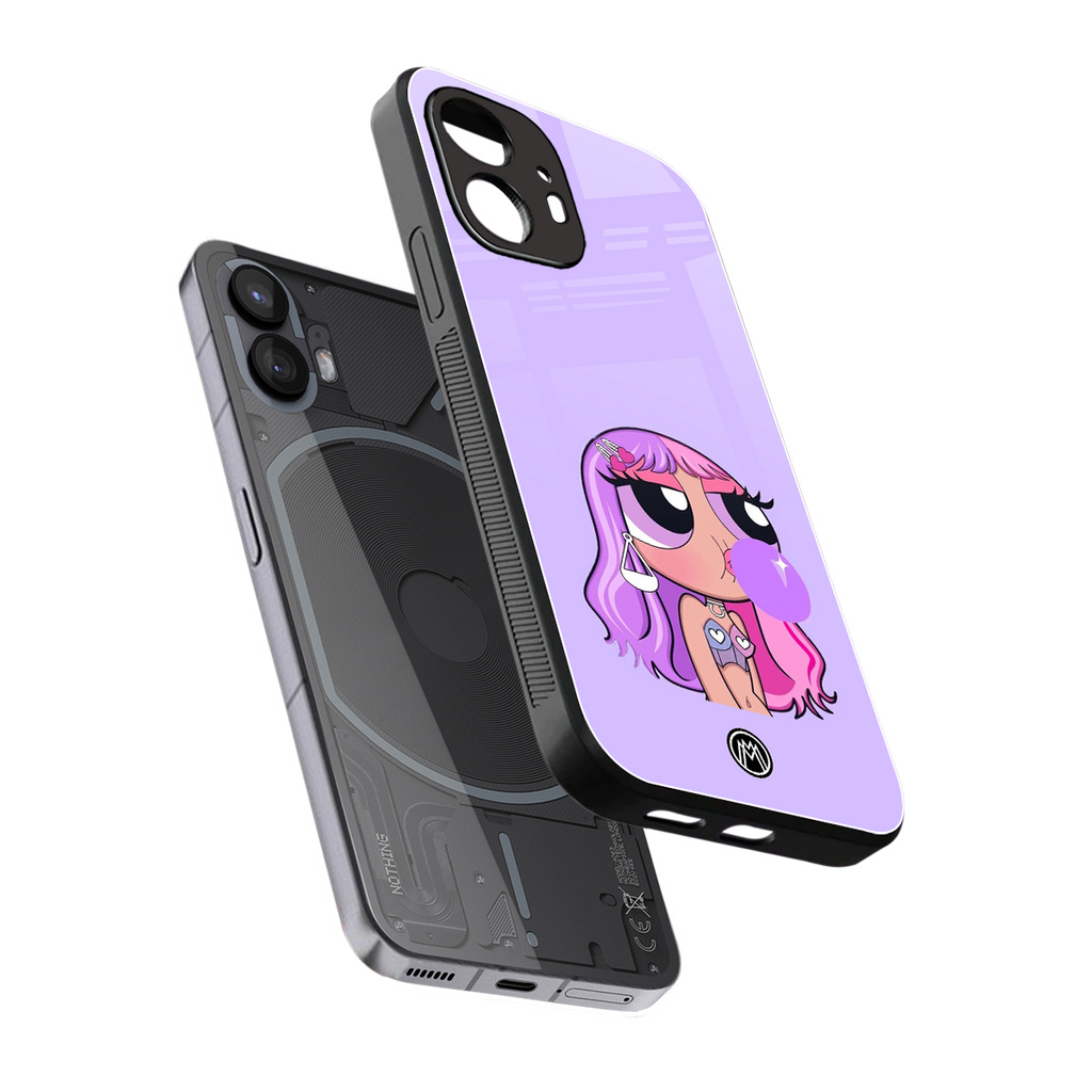 purple chic powerpuff girls back phone cover | glass case for nothing phone 2