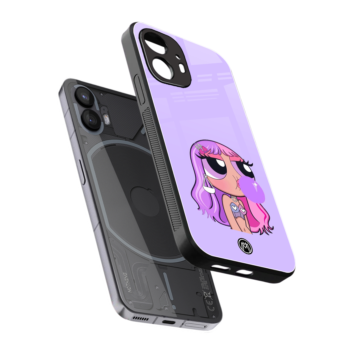 purple chic powerpuff girls back phone cover | glass case for nothing phone 2