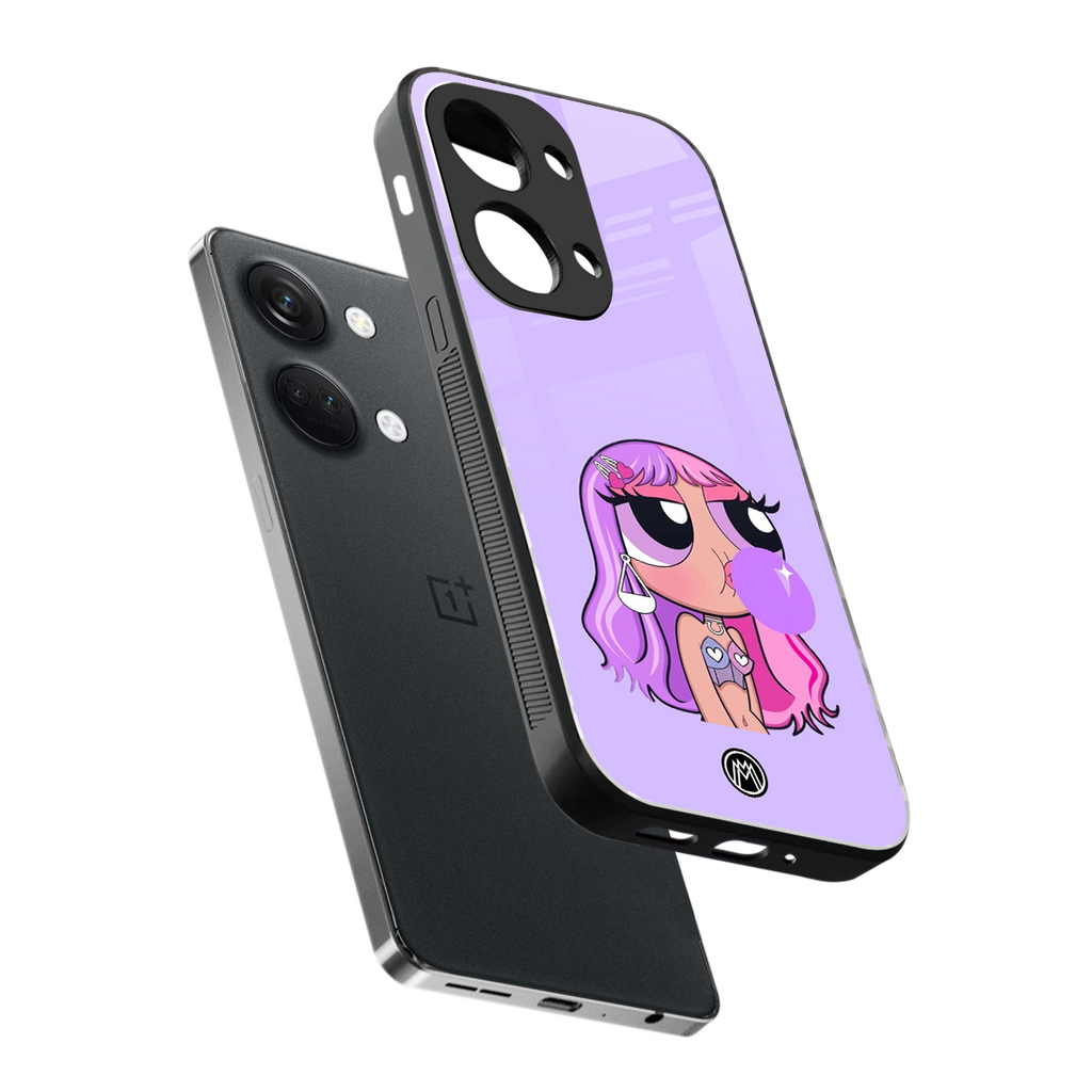 purple chic powerpuff girls back phone cover | glass case for oneplus nord 3