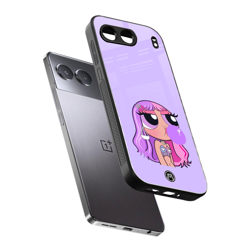 purple chic powerpuff girls back phone cover | glass case for oneplus nord 4