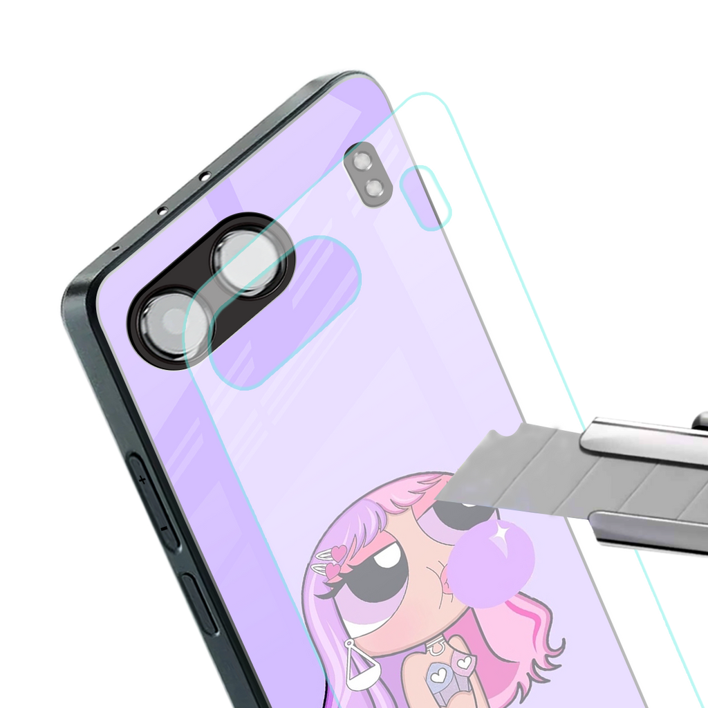 purple chic powerpuff girls back phone cover | glass case for oneplus nord 4